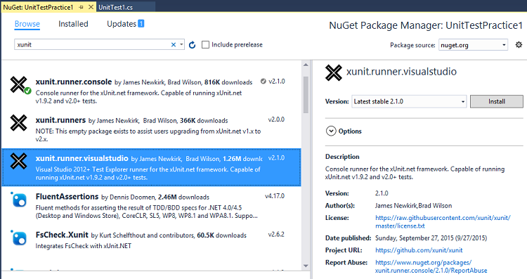 xunit.runner.visualstudio