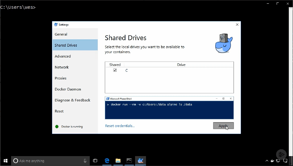 Getting Started with Docker on Windows Snapshot