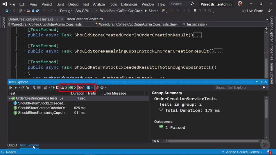 Testing .NET Code in Visual Studio 2019 Snapshot