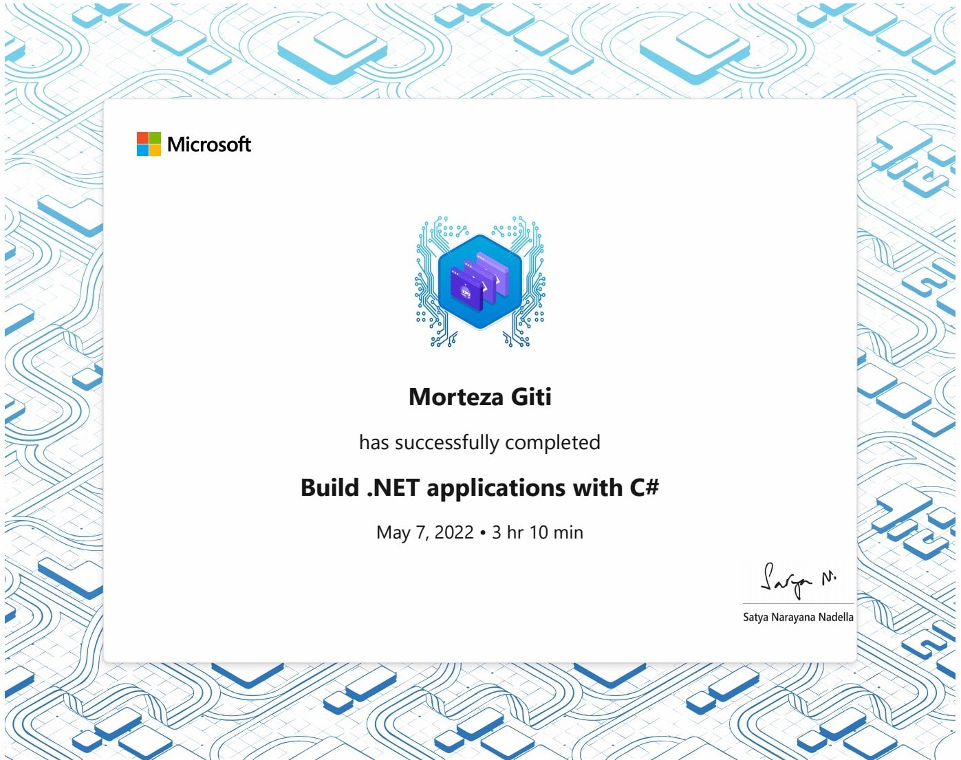 Build .NET applications with C# Certifiicate