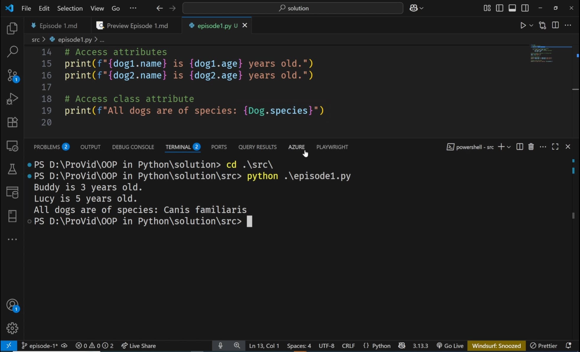 OOP in Python - Snapshot